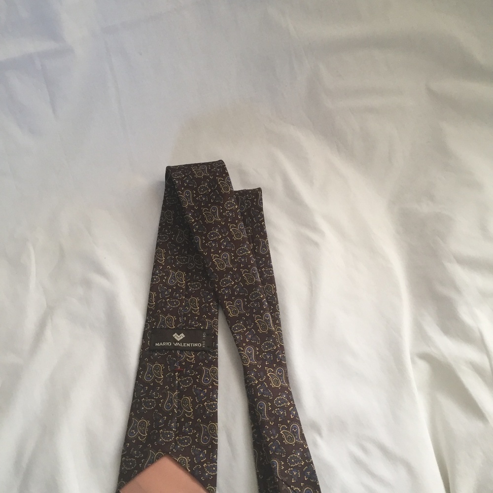 MARIO VALENTINO men's silk neck tie made in Italy - Picture 4 of 4
